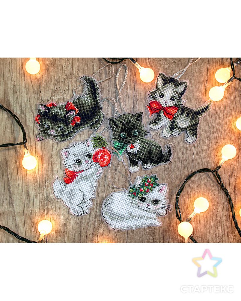 Набор для вышивания "Рождественские котята" арт. ГЕЛ-33009-1-ГЕЛ0173544 1