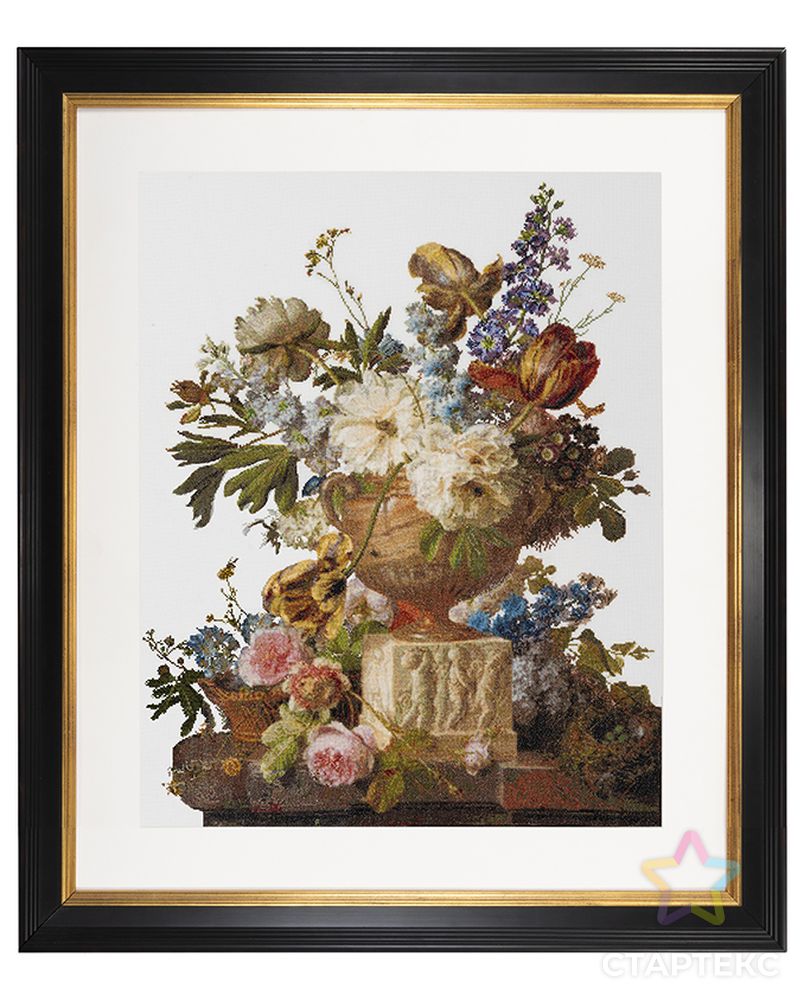 Набор для вышивания "Натюрморт с цветами в алебастровой вазе", канва лён 36 ct арт. ГЕЛ-30016-1-ГЕЛ0177924 1