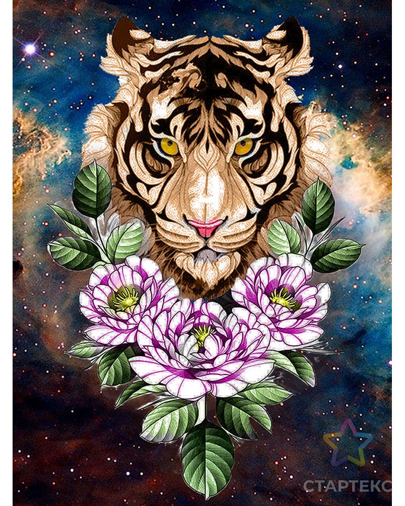 Картина стразами " Взгляд тигра" арт. ГЕЛ-29596-1-ГЕЛ0178142 1