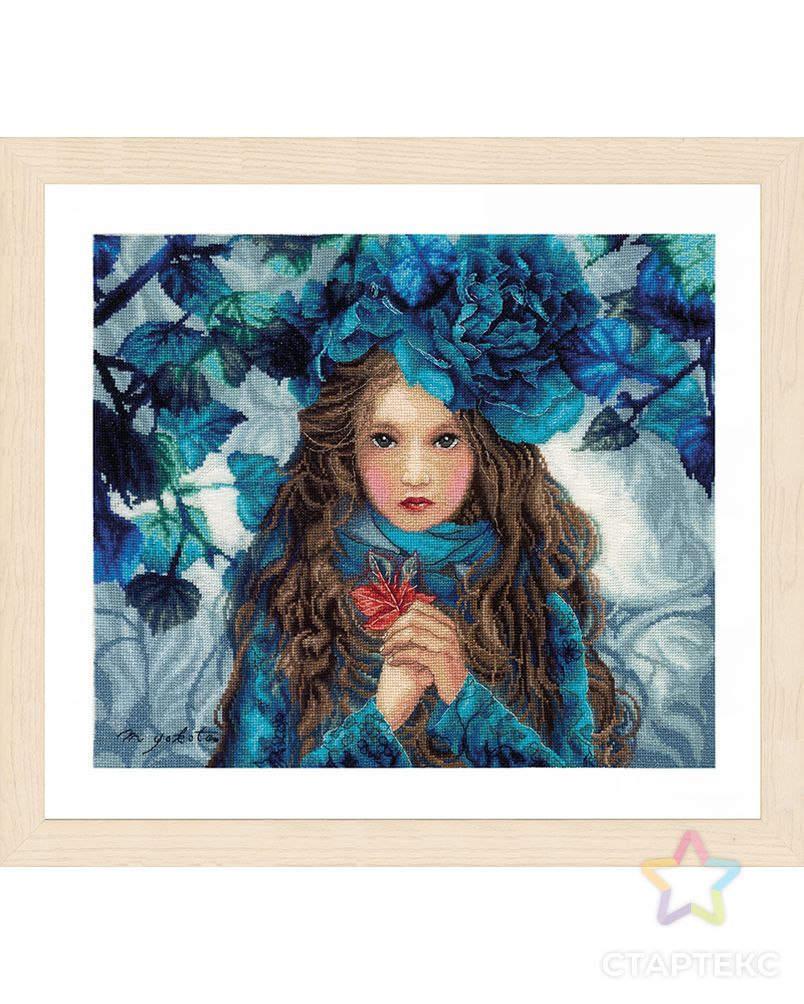 Набор для вышивания "Девушка с синими цветами" арт. ГЕЛ-30227-1-ГЕЛ0178239 1