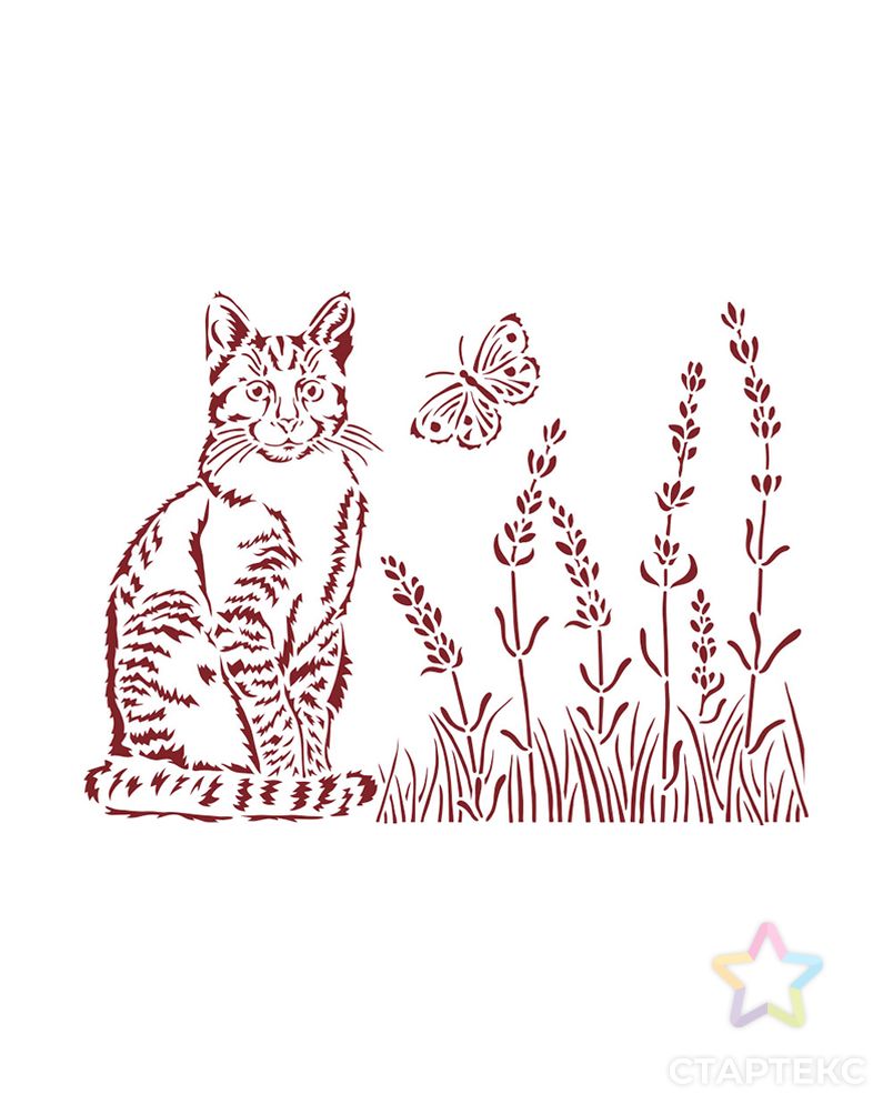 Трафарет "Provence cat" арт. ГЕЛ-31349-1-ГЕЛ0179899 1