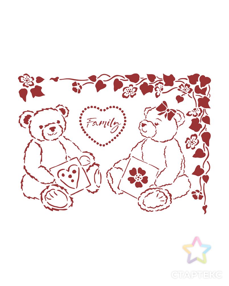 Трафарет "DayDream bears" арт. ГЕЛ-31320-1-ГЕЛ0179982 1