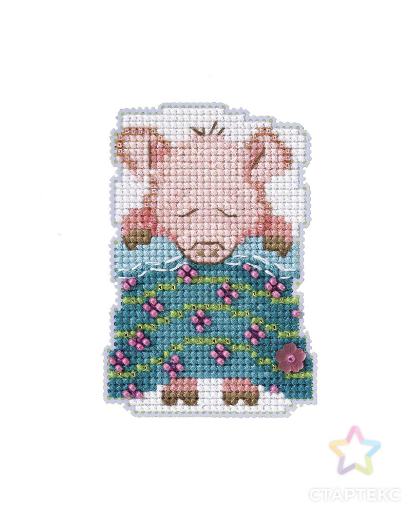 Набор для вышивания "Свинка под одеялом" арт. ГЕЛ-31502-1-ГЕЛ0180520 1