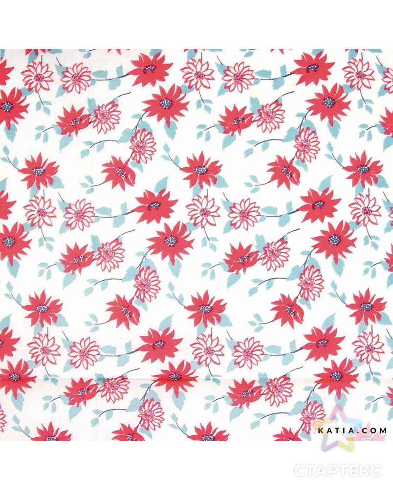 Ткань Voile Flowers Print , 100% хлопок, 145 см, 75 г/м² арт. ГЕЛ-32722-1-ГЕЛ0186013 1