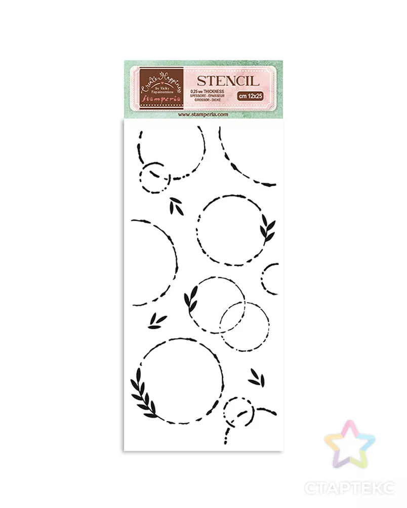 Трафарет "Create Happiness Welcome Home ghirlande" серии Mix Media 3D эффект арт. ГЕЛ-32885-1-ГЕЛ0187840 - рис. 1