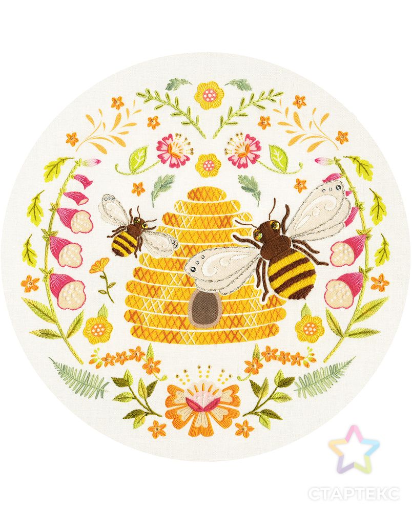 Набор для вышивания "Folk Bees" арт. ГЕЛ-35064-1-ГЕЛ0191430 1