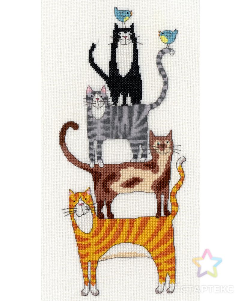 Набор для вышивания "Cat Stack" арт. ГЕЛ-34999-1-ГЕЛ0191458 1