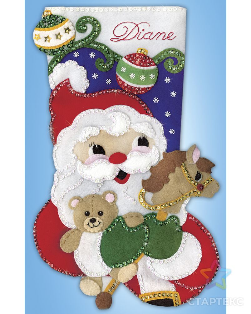 Набор для вышивания сапожка для подарков "Санта с игрушками" арт. ГЕЛ-34131-1-ГЕЛ0191651 1