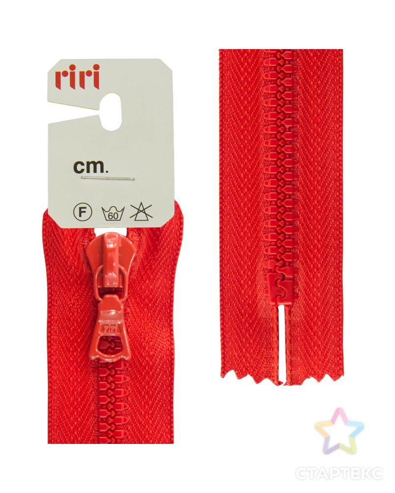 Молния riri тракторная неразъемная, 6 мм, 22 cм, цвет 2407, красный арт. ГЕЛ-15571-1-ГЕЛ0030281 1
