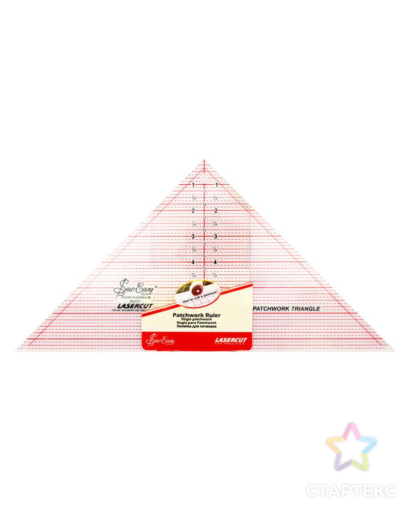 Линейка-треугольник с углом 90*, градация в дюймах, размер 7 1/2" x 15" арт. ГЕЛ-16774-1-ГЕЛ0003221
