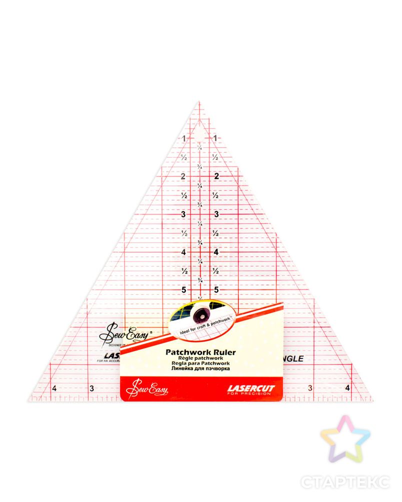 Линейка-треугольник с углом 60*, градация в дюймах, размер 8" х 9 1/4" арт. ГЕЛ-25027-1-ГЕЛ0003222 1