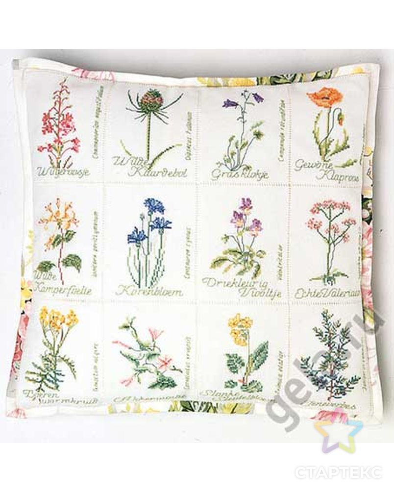 Набор для вышивания подушки "Полевые цветы", канва аида 16 ct арт. ГЕЛ-18948-1-ГЕЛ0036835 1