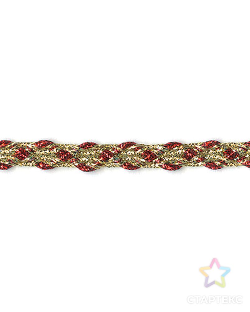 Тесьма PEGA тип декоративная люрексная, цвет красный с золотом, 6,5 мм (25м) арт. ГЕЛ-29590-1-ГЕЛ0038554 1