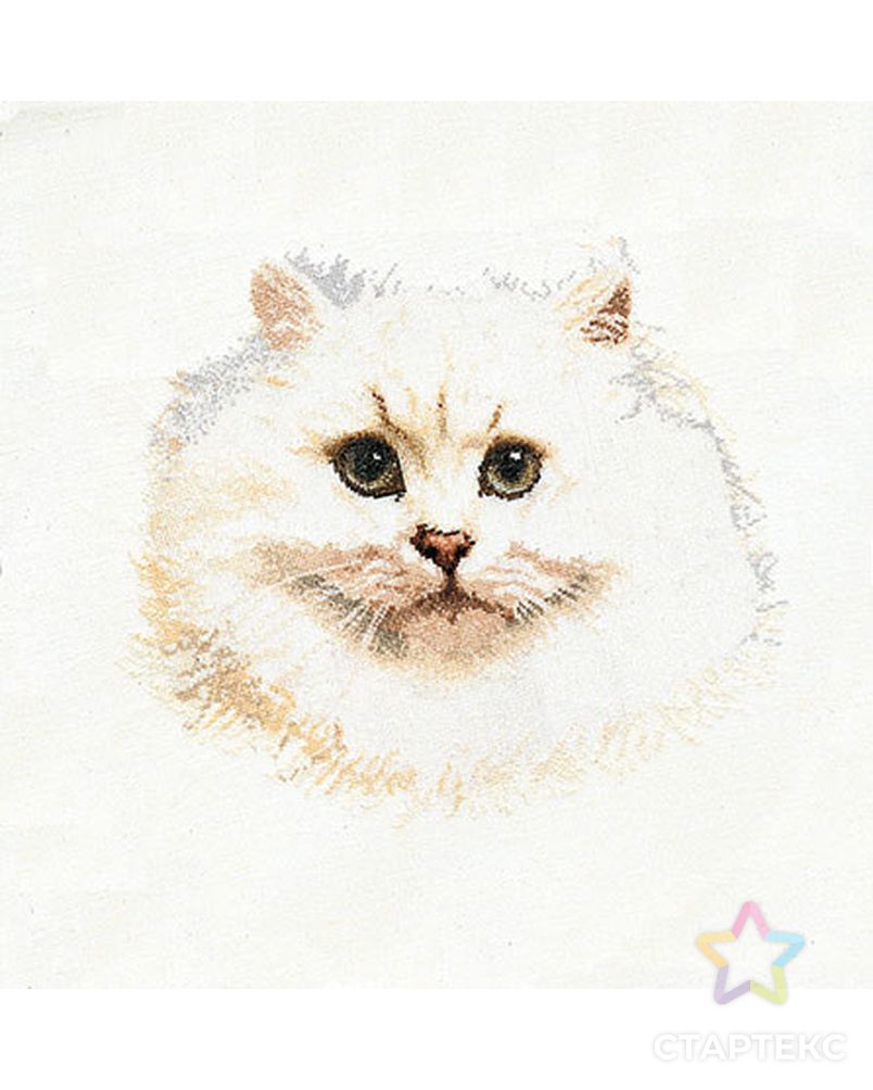 Набор для вышивания "Белый персидский кот", канва лён 32 ct арт. ГЕЛ-12769-1-ГЕЛ0063043 1