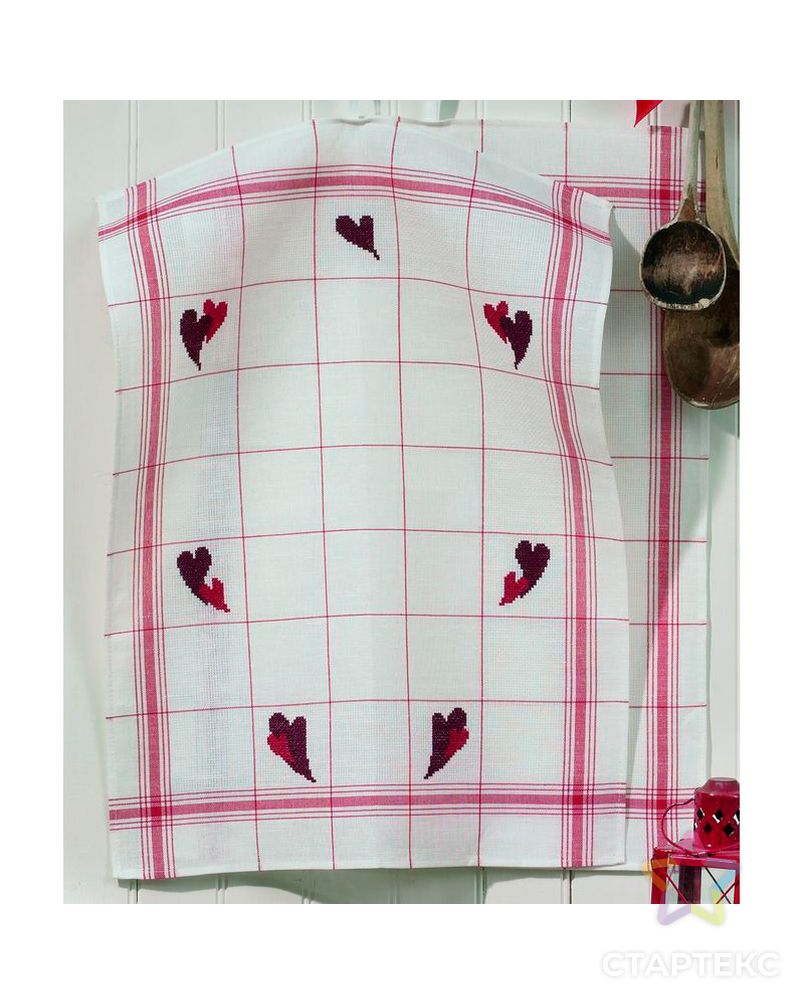 Набор для вышивания полотенца "Сердца" 2 шт в наборе арт. ГЕЛ-23673-1-ГЕЛ0065861 1