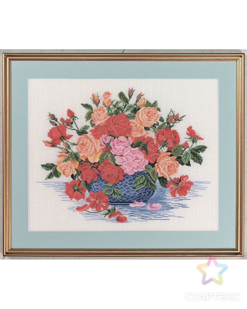 Набор для вышивания "Букет роз в синей вазе" арт. ГЕЛ-10954-1-ГЕЛ0006790 1