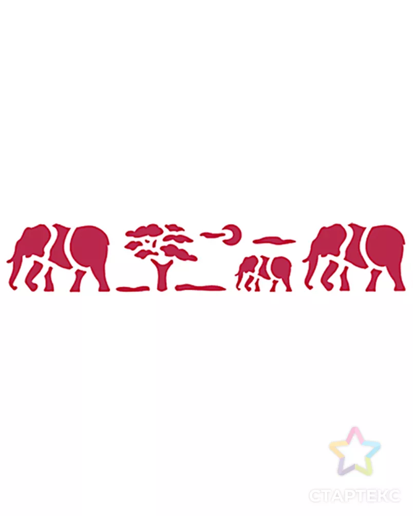 Трафарет "Слоны" арт. ГЕЛ-14476-1-ГЕЛ0071238 - рис. 1