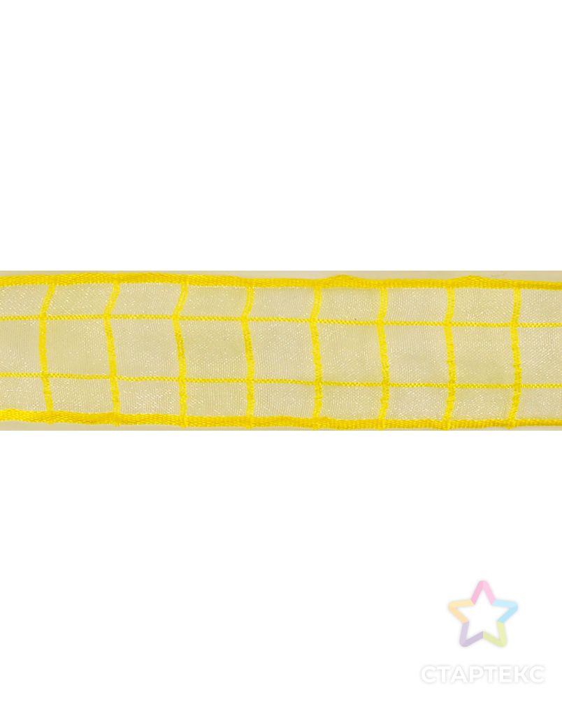 Лента органза с рисунком SAFISA ш.1,5см (01 желтый) арт. ГЕЛ-14711-1-ГЕЛ0007224 1