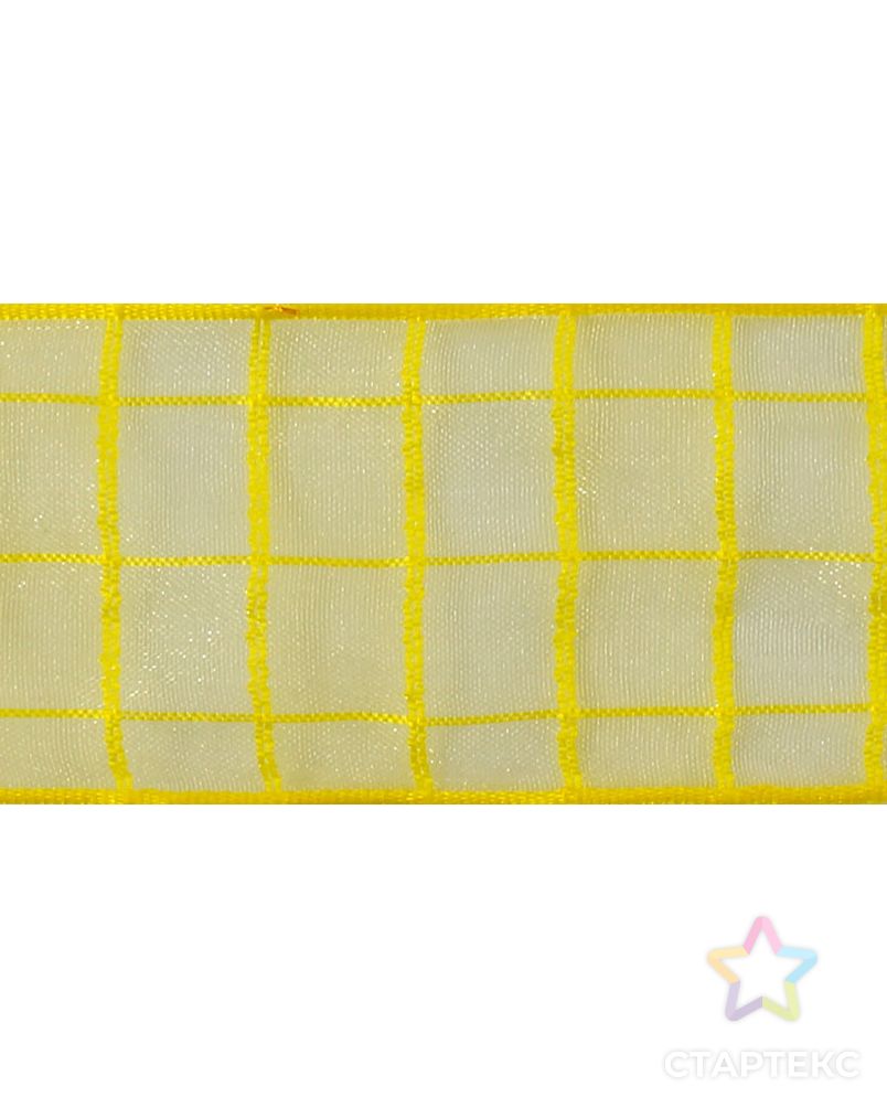 Лента органза с рисунком SAFISA ш.3,8cм (01 желтый) арт. ГЕЛ-8854-1-ГЕЛ0007579 1