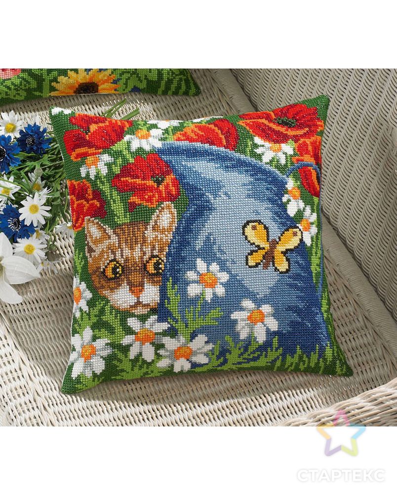 Набор для вышивания подушки "Кот и кувшин" арт. ГЕЛ-32784-1-ГЕЛ0079937 1
