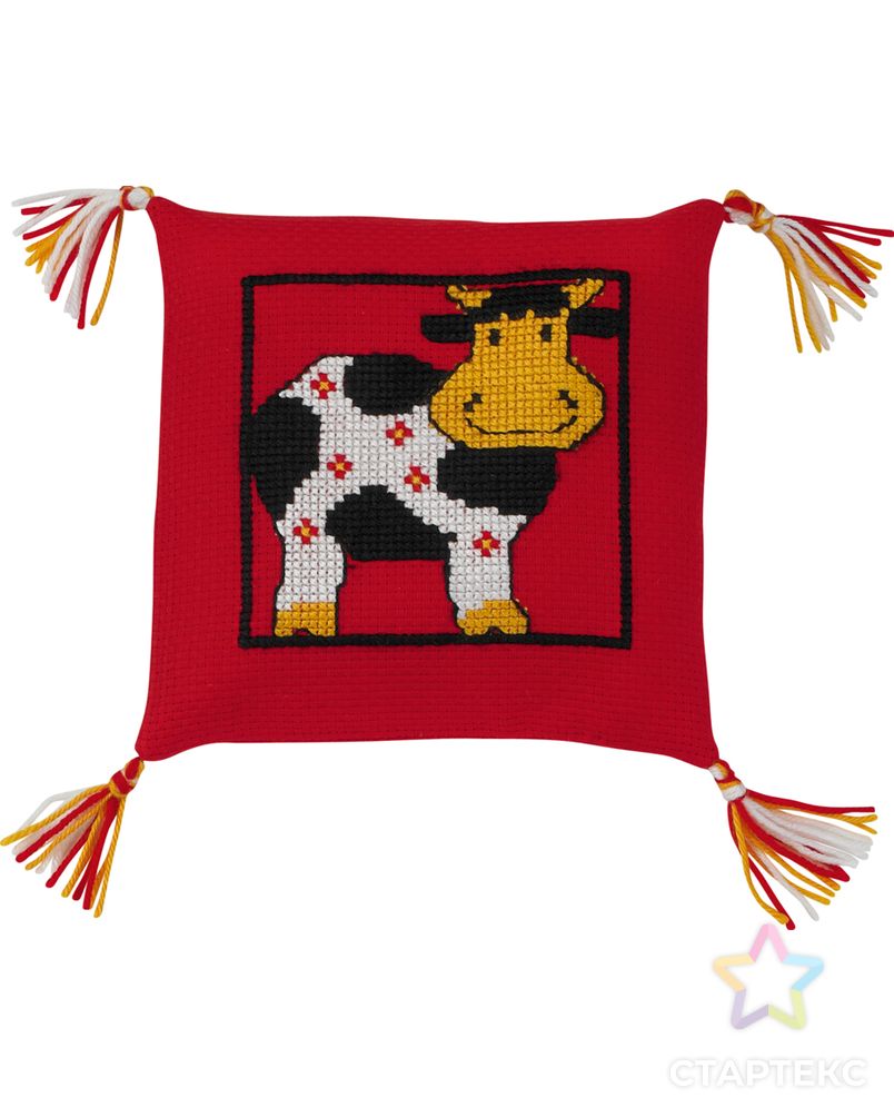 Набор для вышивания подушки "Корова" арт. ГЕЛ-23262-1-ГЕЛ0079939 1