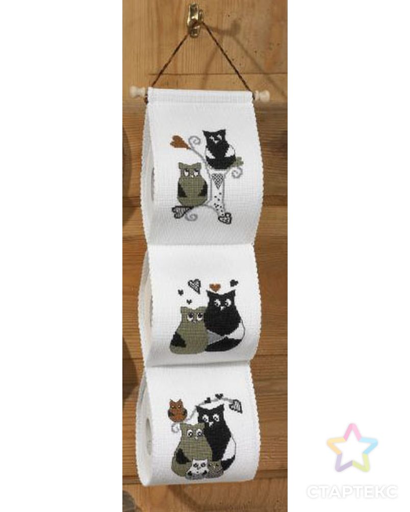 Набор для вышивания держателя для туалетной бумаги "Любовь сов" арт. ГЕЛ-890-1-ГЕЛ0090285 1
