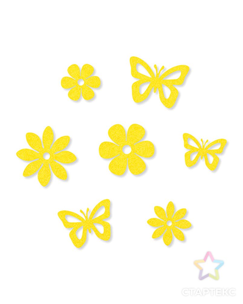 Набор декоративных элементов "Бабочки и цветы, 14 шт арт. ГЕЛ-33649-1-ГЕЛ0091667 1