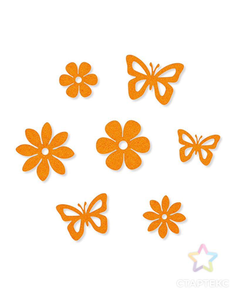 Набор декоративных элементов "Бабочки и цветы, 14 шт арт. ГЕЛ-33666-1-ГЕЛ0091668 1