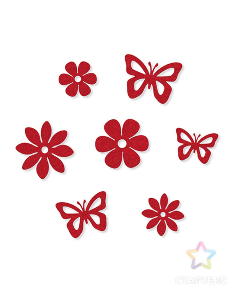 Набор декоративных элементов "Бабочки и цветы, 14 шт арт. ГЕЛ-33628-1-ГЕЛ0091669 1