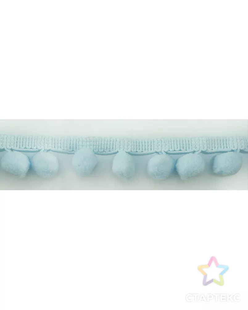 Тесьма с помпонами MATSA д.0,9см 20м (голубой) арт. ГЕЛ-7250-1-ГЕЛ0092857 - рис. 1
