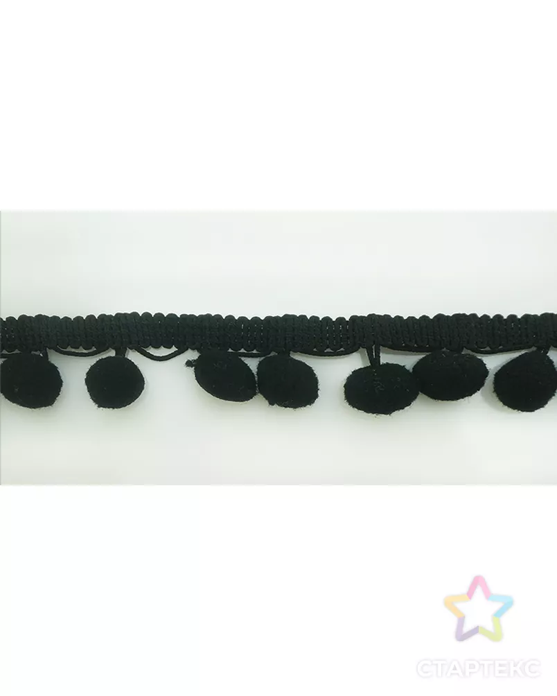Тесьма с помпонами MATSA д.0,9см (черный) арт. ГЕЛ-23168-1-ГЕЛ0092868 - рис. 1