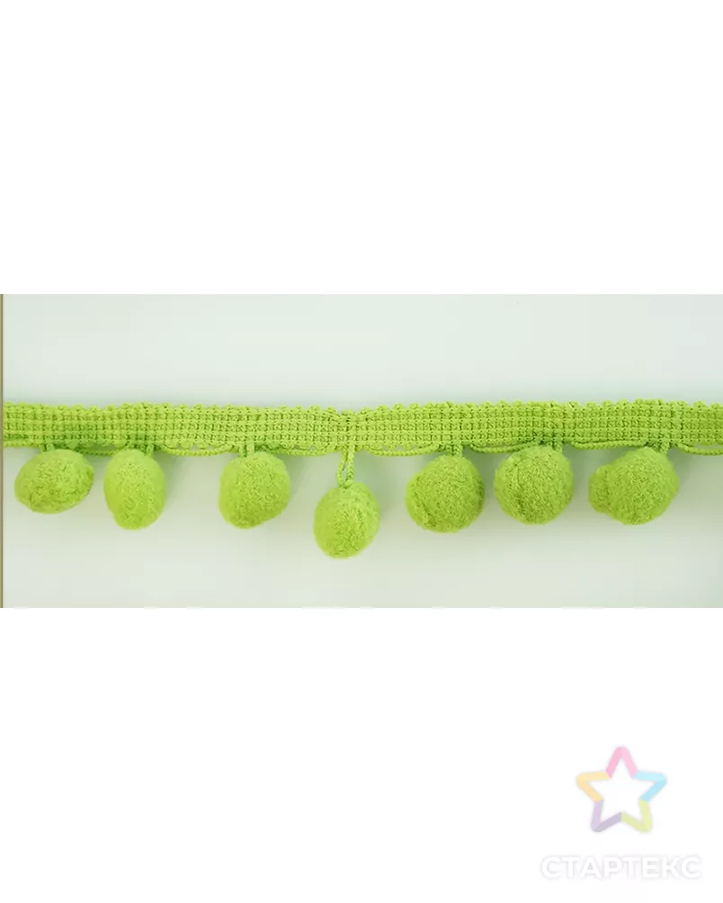 Тесьма с помпонами MATSA д.0,9см (болотный) арт. ГЕЛ-22799-1-ГЕЛ0092873 - рис. 1