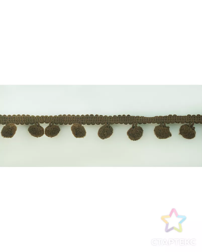 Тесьма с помпонами MATSA д.1,3см (коричневый) арт. ГЕЛ-24132-1-ГЕЛ0092880 - рис. 1