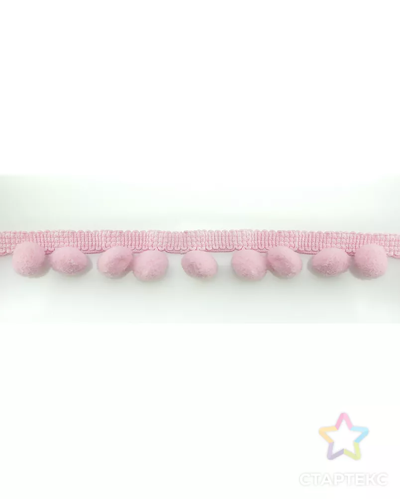 Тесьма с помпонами MATSA д.1,3см 25м (нежно-розовый) арт. ГЕЛ-9081-1-ГЕЛ0092882 - рис. 1