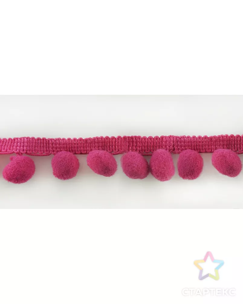 Тесьма с помпонами MATSA д.1,3см (фуксия) арт. ГЕЛ-6536-1-ГЕЛ0092883 - рис. 1