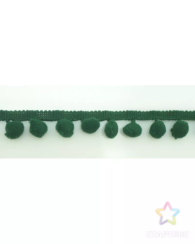 Бахрома с помпонами MATSA д.1,3см (т.зеленый) арт. ГЕЛ-2589-1-ГЕЛ0092885 - рис. 1