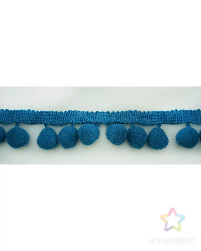 Тесьма с помпонами MATSA д.1,3см (морская волна) арт. ГЕЛ-21821-1-ГЕЛ0092887 - рис. 1