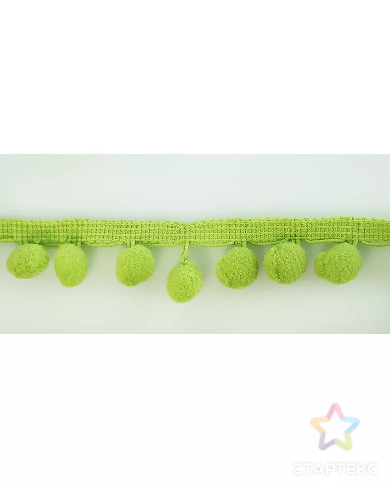 Тесьма с помпонами MATSA д.1,3см 25м (болотный) арт. ГЕЛ-10950-1-ГЕЛ0092894 - рис. 1