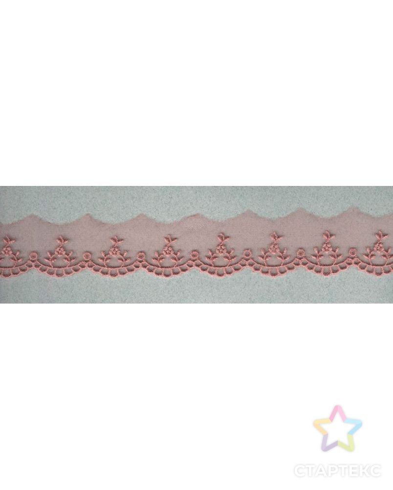 Вышивка на тюле ш.3см (пыльно-розовый) арт. ГЕЛ-18002-1-ГЕЛ0093224
