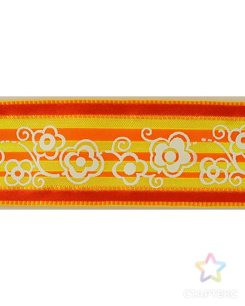 Лента с рисунком SAFISA ш.3,8см (желтый/оранжевый) арт. ГЕЛ-11634-1-ГЕЛ0093639 1