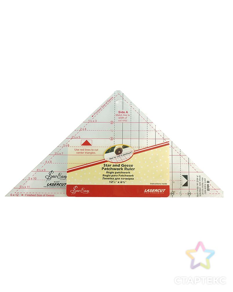 Линейка-треугольник для кроя блока «Летящие гуси» от 1" до 5" арт. ГЕЛ-10300-1-ГЕЛ0096836 1