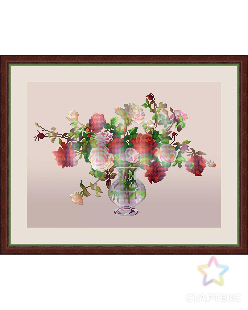Набор для вышивания бисером «Букет роз» арт. ГЕЛ-22785-1-ГЕЛ0098426 1
