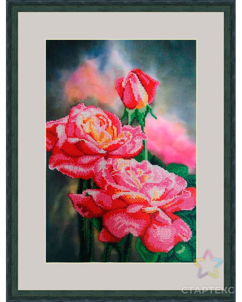 Набор для вышивания бисером "Нежные розы" арт. ГЕЛ-704-1-ГЕЛ0127180 1
