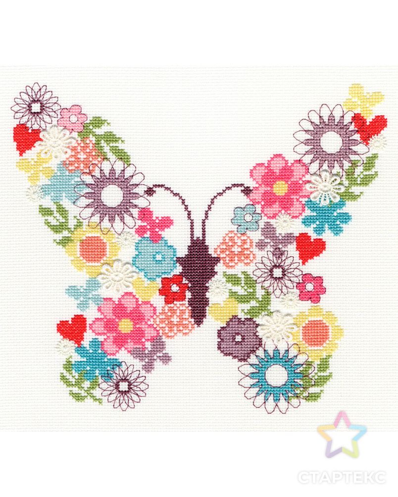 Набор для вышивания "Butterfly Bouquet" (Цветочная бабочка) арт. ГЕЛ-1661-1-ГЕЛ0115126 1