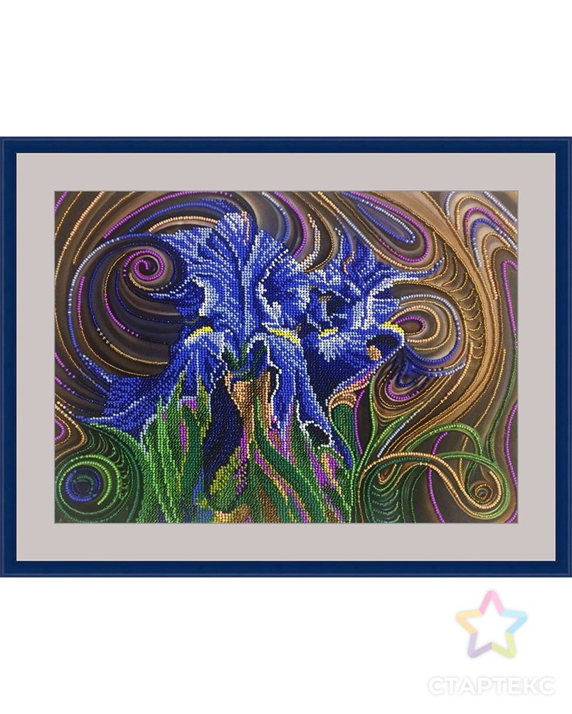 Набор для вышивания бисером "Синие ирисы" арт. ГЕЛ-1815-1-ГЕЛ0152979 1