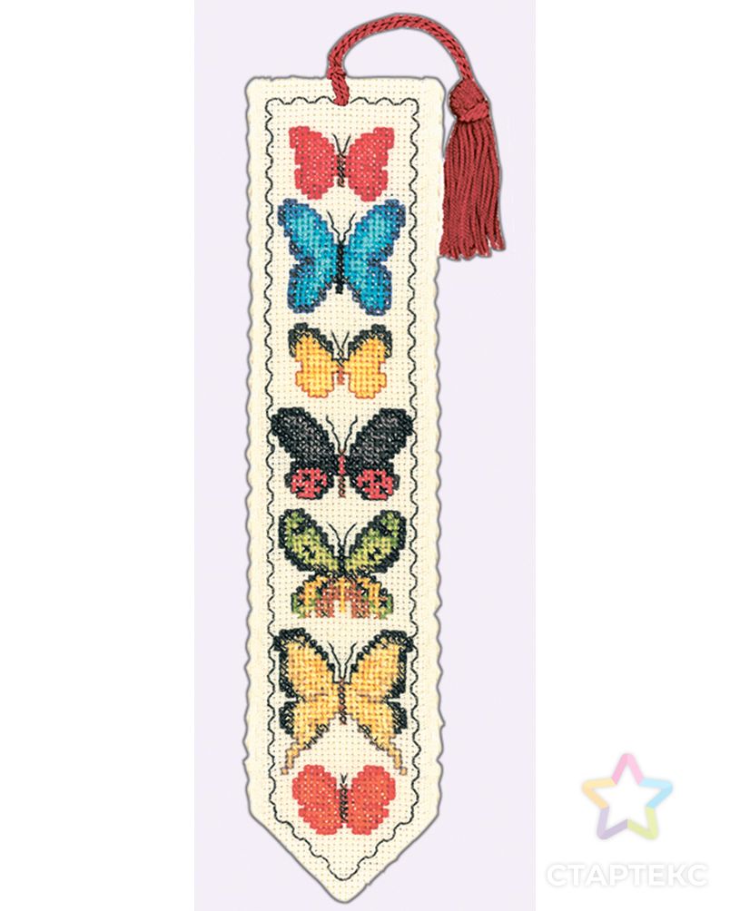 Набор для вышивания закладки: "MARQUE PAGE LES PAPILLONS" (Бабочки) арт. ГЕЛ-2363-1-ГЕЛ0163892 1