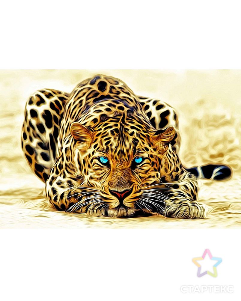 Картина стразами "Леопард с голубыми глазами" арт. ГЕЛ-2811-1-ГЕЛ0161522 1
