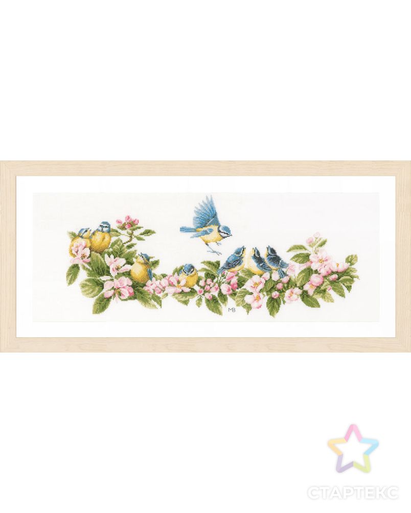 Набор для вышивания "Blue tits & blossoms" арт. ГЕЛ-3082-1-ГЕЛ0136998 1