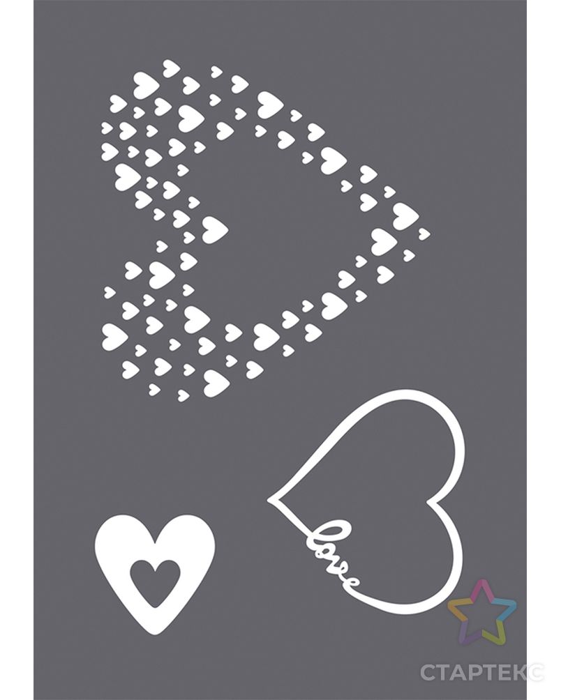 Трафарет "Любовь" в наборе со шпателем-скребком арт. ГЕЛ-3119-1-ГЕЛ0152967 1