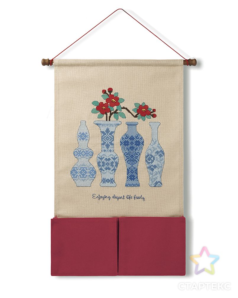 Набор для вышивания настенного органайзера "Цветок и ваза" арт. ГЕЛ-3668-1-ГЕЛ0163823 1